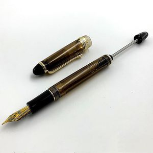 Pens Yongsheng 699 Vacuum Filling Fountain Pen Acrylic Transparent / Solid Section EF/F/M/Bent Nib with Box Office Gift Pen