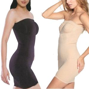 Waist Tummy Shaper SWEETFIGURE Plus Size Women Sexy Slimming Boob Tube Top Dress For Bride Body Adjustable Control Slips Full 230628