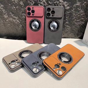 Magnetic For Magsafe Wireless Charging Leather Business Slim Cases Non-Slip Full Camera Lens Protection Shockproof Protective Cover For iPhone 14 13 12 11 Pro Max