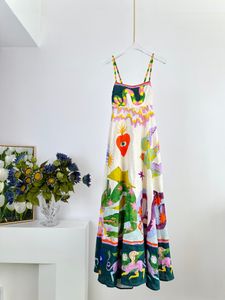 Grundläggande casual klänningar australisk designerklänning 2023 Vår/sommarsökare jagar Sun Series Positionering av tryckband lång klänning