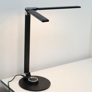 Tischlampen Dimmbare Touch-faltbare Lampe mit USB-Ladegerät Plug-in-LED-Schreibtisch-Doppelkopf-Nachttisch-Schlafzimmerleuchte
