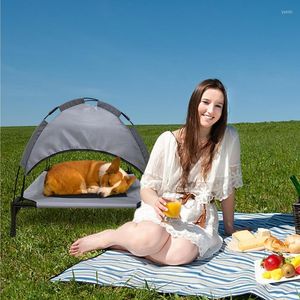Cat Carriers Elevated Pet Bed With Dog Canopy Breathable Cots Heavy Duty Portable Shade Tent For Outside Beach Camping All Pets 1 Set