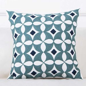 Cushion/Decorative Geometric Pattern Case Waist Cushion Cover for Living Room Sofa Office Car Decorative Square Cover