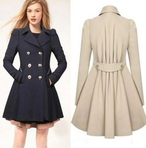 Women's Jackets Windbreaker Jacket Spring And Autumn Slim Fit Medium Long Trench Coat Female Commute Double Breasted Suit Collar Skirt