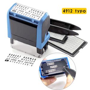 Pullar Lastik Damga Seti 4912typo 4 Satır DIY Kişiselleştirilmiş Özelleştirilmiş Kendinden Mürekkepli İş Adresi Adı El Sanatları Stamper Aksesuarları 230628