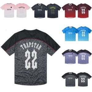 Mens Summer Trapstar Football Jersey T-shirt Designer Casual Tops No.22 Impresso Manga Curta Street Fashion Shirt Bk34