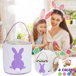 Storage Bags Easter Carry Candy Bag With Ear Canvas Snack Birthday Party Supplies 2023 Children Holiday Eggs Bucket