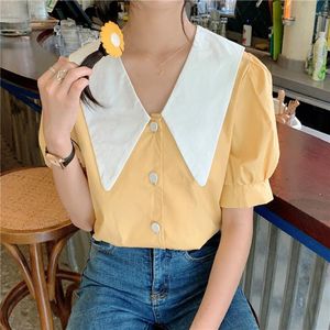 Women's Blouses Summer Shirt And Cotton Sweet Plus Size Women Clothing Short Sleeve Tops Woman Cloth Korean Style Ropa Mujer TN2230