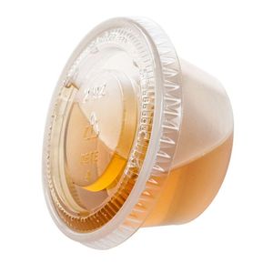 Recipientes descartáveis para viagem 1 oz copos de gelatina de plástico com tampas Recipiente de porção de suflê 1 onça caixa transparente Xb1 entrega direta Hom Dharq