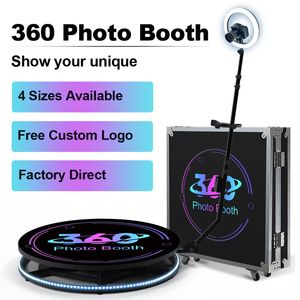 360 Photo Booth Iluminação de palco Grau Câmera de vídeo sem fio Operação automática da máquina Slow Stand Motion Rotação portátil para festas de eventos