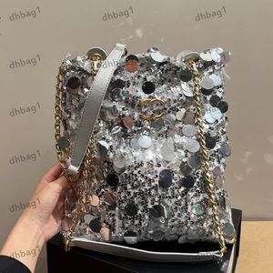 Projektantka damska torba na ramię super flash cekina matelasse łańcuch crossbody sprzęt metalowy c klamra słodkie torby księżniczki torby podróżne duża torebka 31 cm