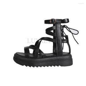 Sandália plataforma verão romano sapatos femininos moda casual grosso conforto caminhada moletom