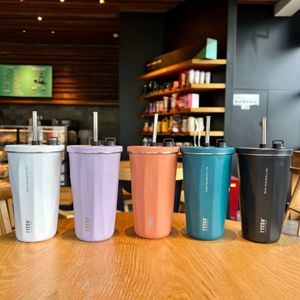 Tyeso 600ml Diamond Coffee Cup Vacuum Stainless Steel Mug Water Bottles Value Large Capacity Car Mounted Straw Thermos