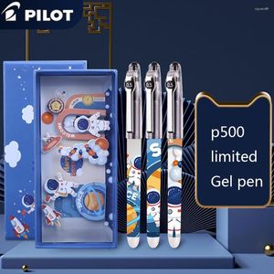 Ограниченная серия, 3 шт., японская гелевая ручка Pilot P500, студенческий экзамен, специальный черный фонтан большой емкости, плавно пишущий 0,5 мм