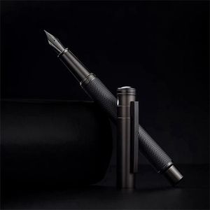 Pennor Hongdian Black Forest Series Högkvalitativ Fountain Pen Utmärkt Titanium NIB Office School Supplies Writing Smooth Ink Pennor