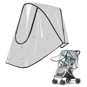 Barnvagnsdelar Tillbehör universal Rain Cover Baby Car Weather Wind Sun Shield Transparent andningsvagn Paraply Raincoat 230628