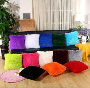 Luxury ins Home Backrest Cover Solid Color Cushion Cover Plush Decorative Throw Pillows for Sofa Car Bedroom Lumbar Pillow Home Decor 120pcs/lot