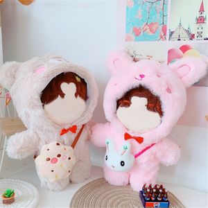 Doll Accessories Clothes Plush 20cm Idol Stray Kids Stuffed Animal Cute Cartoon Jumpsuit Messenger Bag Canvas Shoes Toy 230629