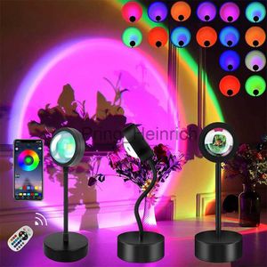 Other Home Decor Sunset Projection Lamp Remote Control Atmosphere Night Light Sunset Light For Bedroom Room Decoration Background Wall Table Lamp J230629