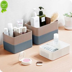 New Plastic Home Office Bathroom Storage Box Grid Desktop Sundries Storage Box Makeup Organizer Cosmetic Closet Bin Case