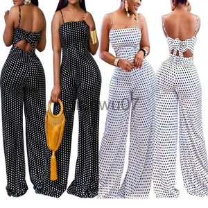 Damen Jumpsuits Strampler Sommer Dot Jumpsuits Damen Mode Bodys Print Sets Anzüge Wrap Camis 2021 Weiß Schwarz Plus Size Spielanzug Frau J230629