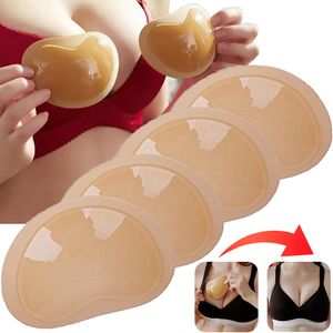 Breast Pad 2Pcs1Pair Invisible Heart Silicone Bra Swimsuit Bikini Paste Small Bust Thicker Push Up Padding Selfadhesive Insert Pads 230628