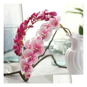 Decorative Flowers Wreaths Silk Phalaenopsis Artificial Real Touch Moth Orcs Wedding Decor Diy Home Table Bouquet 8 Colors Bt1086 Dhcdd