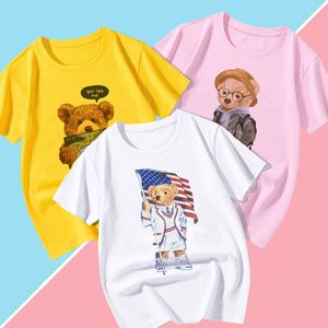 T-shirts Cute T-Shirt Cartoon Cool Fashion Panda Graphics White Blouse Baby Boy Girl Child Toddler Summer 2 3 4 5 6 7 8 9 Year Old Kids 230628