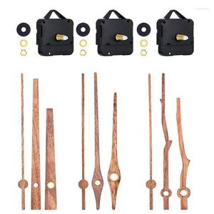 Wall Clocks 3Pcs Silent DIY Quartz Clock Movement Kit With 3 Types Wooden Hands For 12 Inch Repair Replacement Part