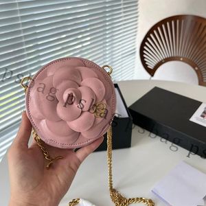 Pinksugao Women shoulder bag crossbody chain bag mini phone bag handbag luxury fashion camellia round top quality genuine leather coin purse shopping bag 0626-31