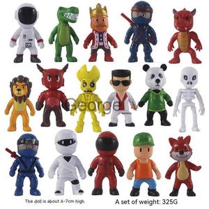 Minifig 16st Cartoon Game Stumble Fall killar Action Figurer PVC Model Statue Multiplayer Challenge Types Anime Collection Kids Gifts Toy J230629