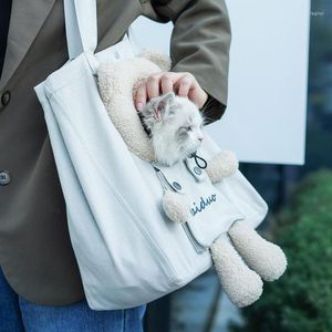 Kattbärare husdjur duk väska bärare axel hund utomhus reseväska bär hundar och katter leveranser