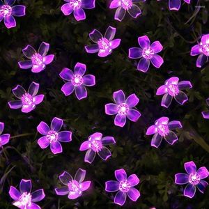 Party Decoration Cherry Blossom Flower Garland Battery Powered LED String Fairy Lights Crystal Flowers For Indoor Wedding Christmas Decors