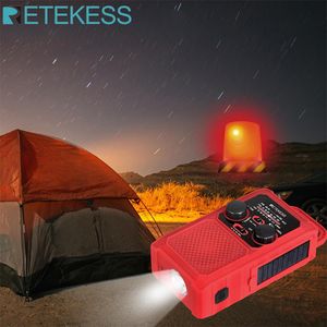 Radio Retekess Tr201 Fm Am Sos Tragbares Notfallradio LED-Beleuchtung Handkurbel Solarradioempfänger für Camping