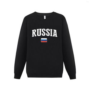 Felpe con cappuccio da uomo Uomo Donna Russia Bandiera Russi Paese Mappa Felpa con cappuccio Pullover Felpe O-Collo Stile Hip Hop Cotone Unisex