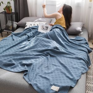 Blankets 100 Cotton Cooling Blanket King Size for Bed All Seasons Cozy and Warm Soft Lightweight Woven Knit 230628