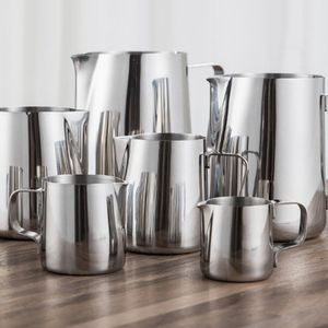 Milk Pot Milk Jugs Stainless Steel Frothing Pitcher Pull Flower Cups Coffee Milk Frother Latte Art Milk Foam Tool Coffeware 230628