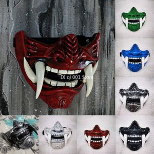 Маски для вечеринок Японский самурай Oni Demon Mask Cosplay Horror Prajna Hannya Evil Killer Thicken Plastic Masks Halloween Party Costume Реквизит 230628