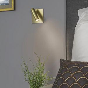 Wall Lamps 3W Bedside Light Fixture LED Rotate Spotlight Recessed Headboard Reading Lamp Switch USB Charging Port 4000K El