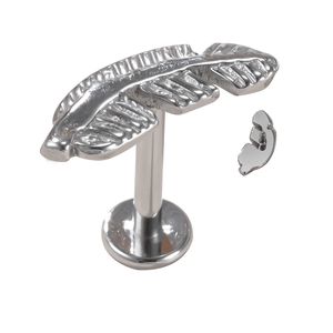Navel Bell Button Rings GZN 1PCS ASTM 36 Leaf Top LaBret Brosket örhänge Piercing Ear Body Jewelry for Women 230628