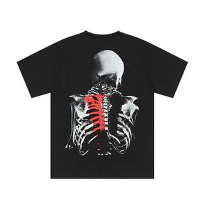 Camisetas masculinas de grife Never Brokr Again Bones Hip Hop Algodão solto Masculino e feminino Skeleton Camiseta de manga curta Camiseta de gola redonda Camiseta Top Clothing Tees pulôver