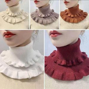 Scarves Winter Detachable Warm Windproof Knitted Fake Collar Turtleneck Neck Warmer Scarf