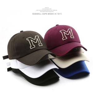 Viseiras verão bonés de beisebol para homens mulheres letra m bordado cor hip hop caminhoneiro chapéu casquette unisex 230627