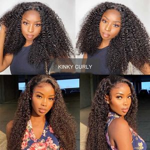 Nxy Kinky Curly Wig Synthetic Lace Front Wigs кружевные парики 180% Плотность Натуральная черная T Part Кружевая фронтальная парик с детскими волосами для женщин 230524