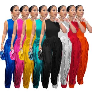 Designer Women Clothing Tassel Two Piece Pants Set Summer Sexy Sleeveless Tank Top Vest And Drawstring Trousers Matching Outfits