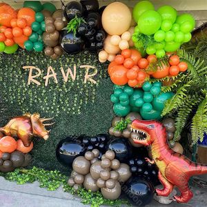 Outros suprimentos para festas de eventos 1 Conjunto de Balões de Aniversário de Dinossauro Kit Guirlanda de Arco Laranja Verde Dinossauro Foil Balão para Decoração de Festa com Tema de Dinossauro de Aniversário 230628