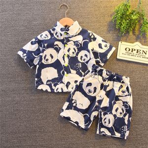 Completi di abbigliamento Bambini Vestiti di cotone Baby Sport Ragazzi Causali Full Printe Pantaloncini da camicia Panda 2Pcs Sets Infant Kids Fashion Toddler Tute 230628