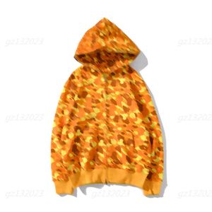 メンズデザイナージャケットカーディガンジップアップフーディートップエイプヘッドオレンジカモフラージスウェットスウェットシャツハイストリートカップルジャケットマンの服のためのパーカー