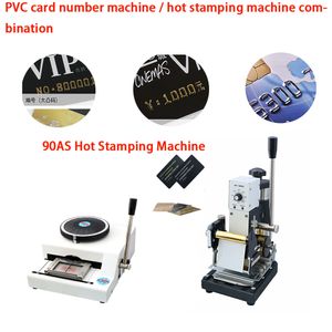 90As Hot Foil Stamping Bronzing Prägling Branding Press Machine Manual PVC Card Leather Paper For Make Name Card Code Printer
