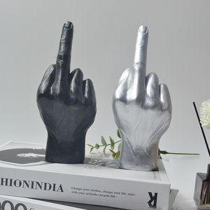 Decorative Objects Figurines Modern Nordic Style Vertical Middle Finger Statue Resin Craft Sculpture Home Art Ornament Decoration 230628